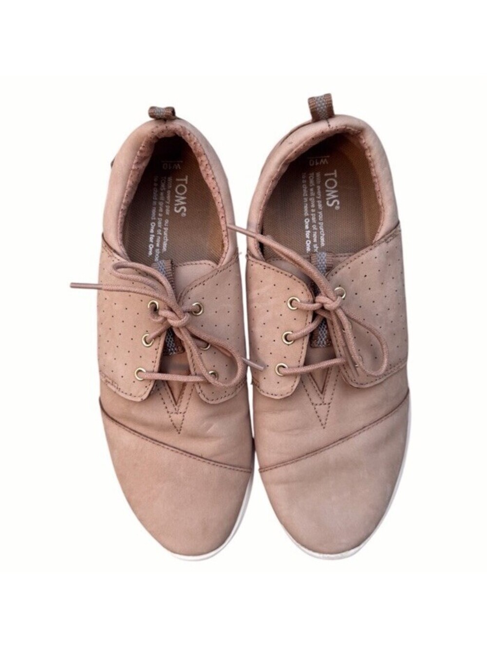 (RC) TOMS Del Rey Sneaker Women Sandstorm Tan Size 10 Nubuck Leather Everyday